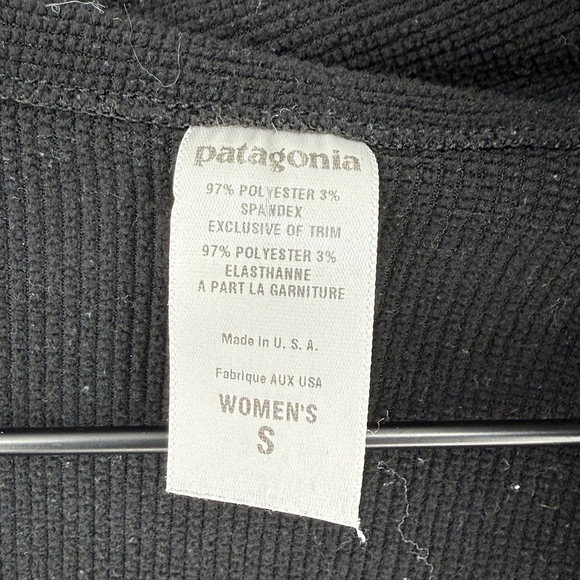Patagonia R1 Flash Pullover 1/2 Zip Black Polartec Waffle Grid Womens Small - Picture 3 of 4